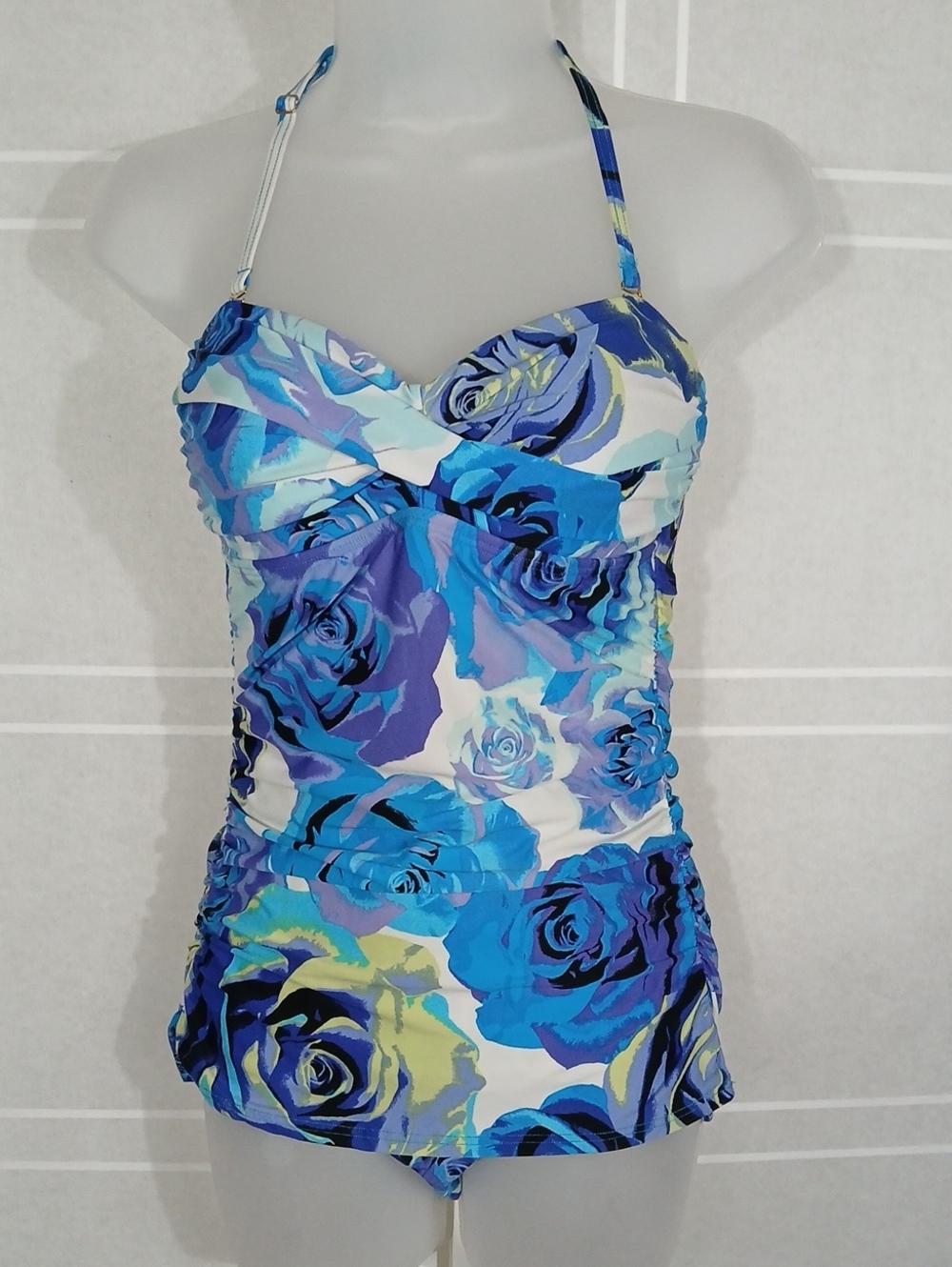 Jantzen Swimsuit Blue Flowers 10